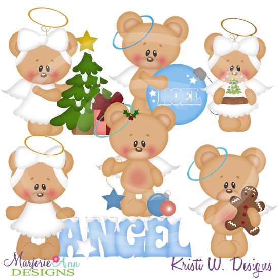 Marshmallow & Honey Christmas Angel's SVG Cutting Files&Clipart - Click Image to Close